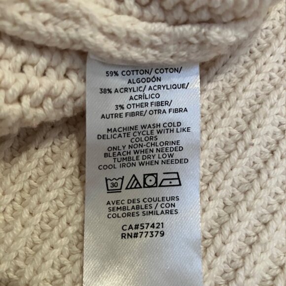 Ann Taylor Cream Colored Cotton Blend Crewneck sweater size S - Picture 4 of 6